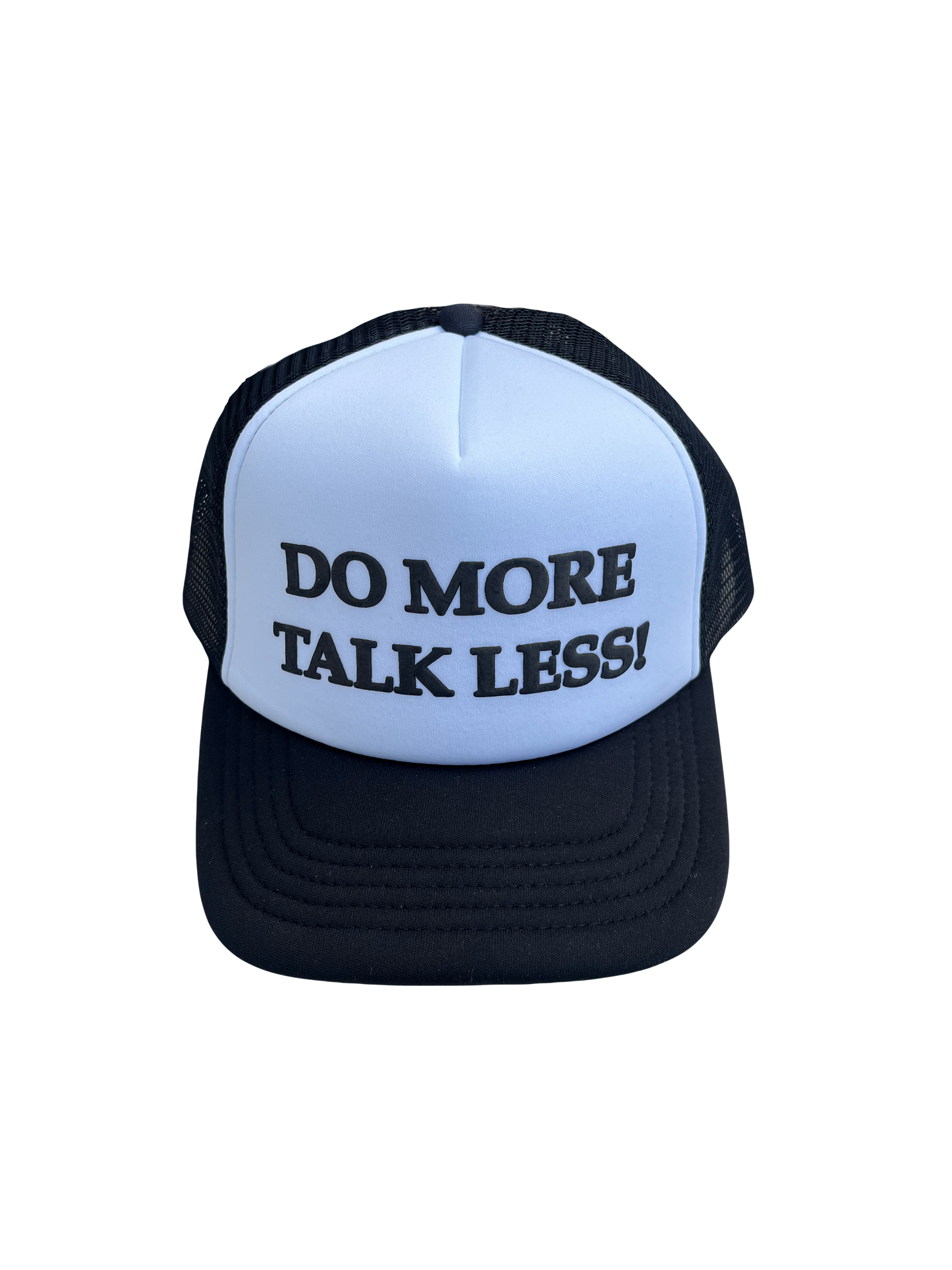 “DO MORE TALK LESS!” TRUCKER - WHITE/BLACK